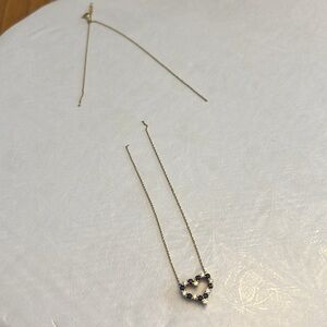 Tiffany & Co 18k Yellow Gold Sapphire and Diamond Sentimental Heart Necklace